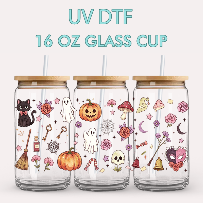 Rdta Tank Glass - UV DTF-stickers - 4 vellen Halloween
